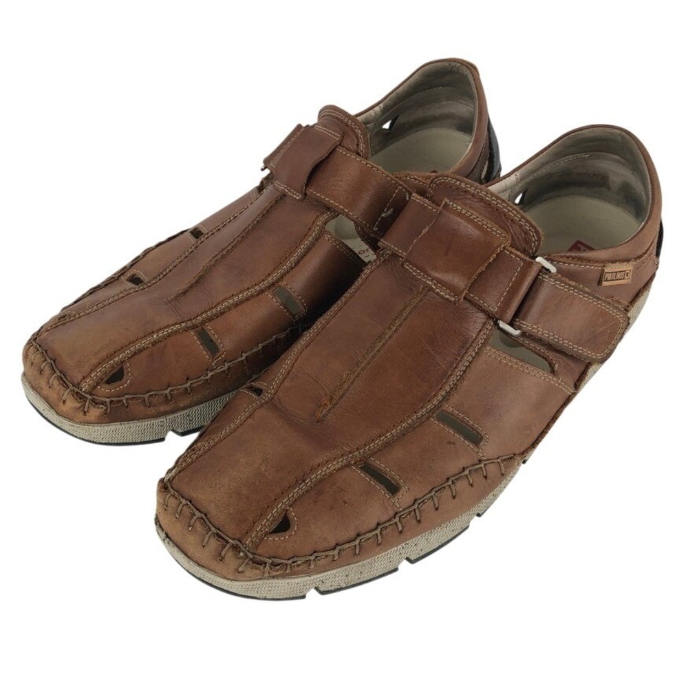 PIKOLINOS Leather Fisherman Sandals Men's 45 11.5-12 Brown Closed Toe Shoes